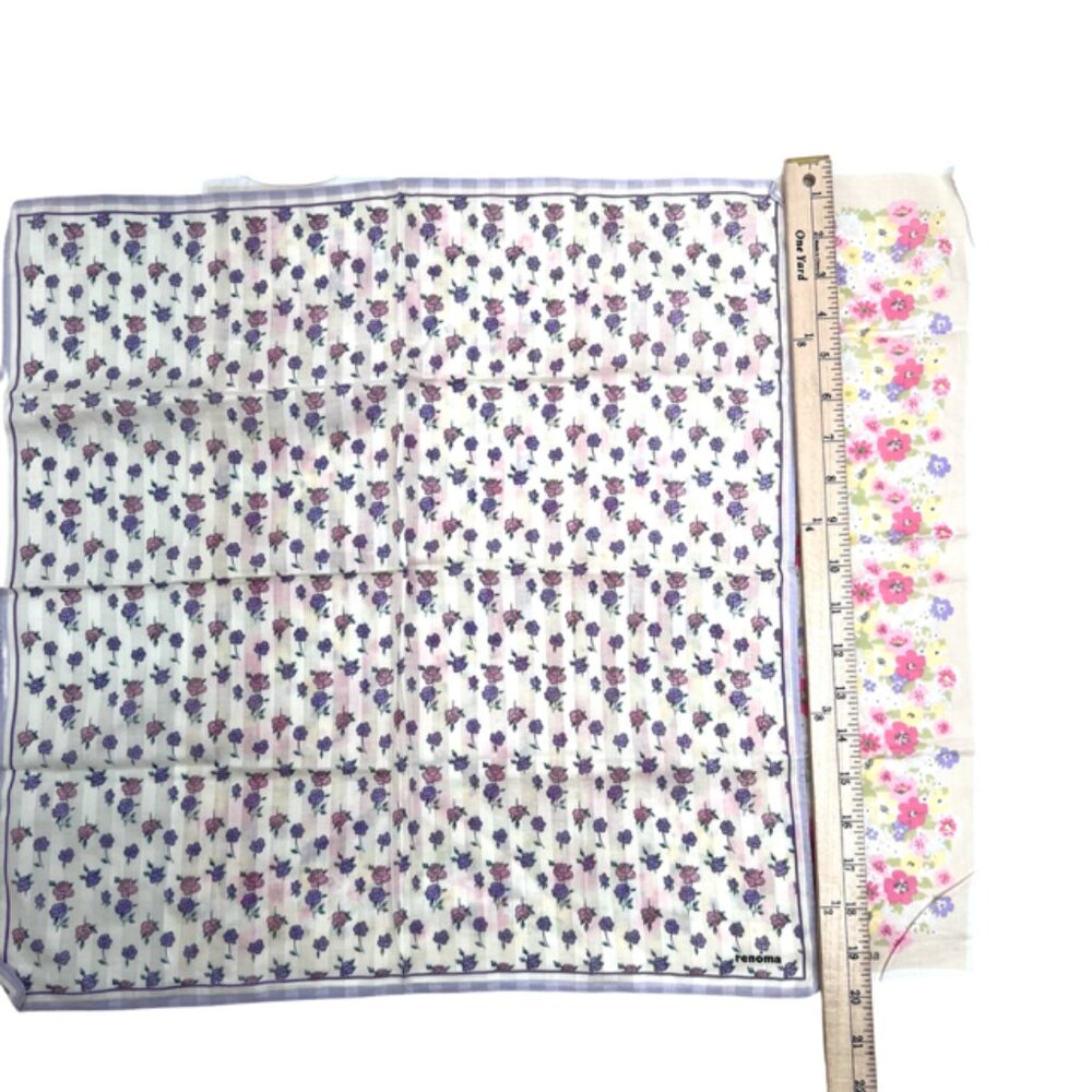 2 Renoma Paris Mini Scarf 20"  white pink  purple orange orange Floral   (43) - Picture 9 of 9